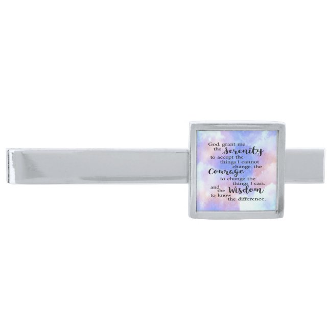 Serenity Prayer Watercolor Tie Bar (Front)