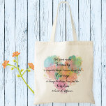 Serenity Prayer Watercolor Tote Bag<br><div class="desc">Create a mindful gift for yourself or another with this Serenity Prayer text design on a tote bag. Created in elegant script typography overlaid on a pastel abstract digital watercolor style heart.</div>