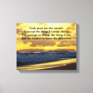 Serenity Prayer, Waves Crashing on Kauai Beach Canvas Print