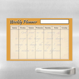 Serenity prayer weekly planner  magnetic dry erase sheet