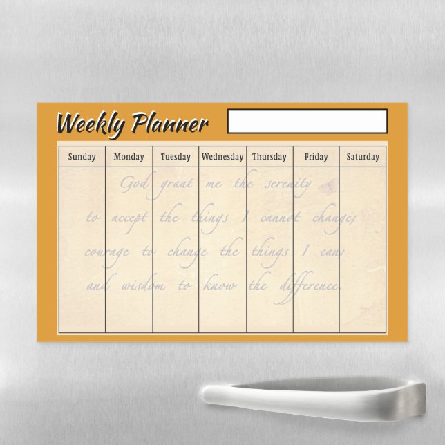 Serenity prayer weekly planner  magnetic dry erase sheet (In Situ)