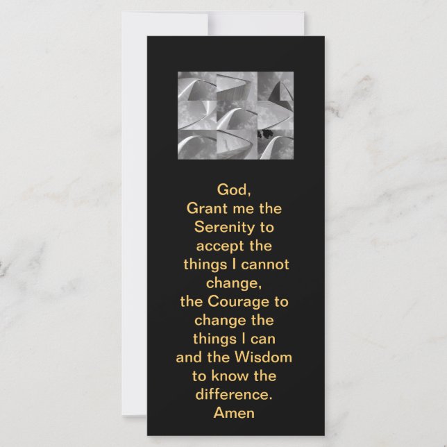 Serenity Prayer White and Black Geometric Design (Front)