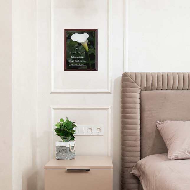 Serenity Prayer White Calla Lily Wall Plaque (In Situ)