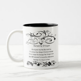 Serenity Prayer White Two-Tone Coffee Mug