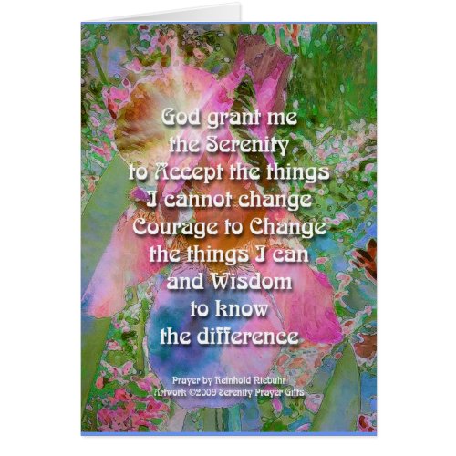 Serenity Prayer Wild Irises 3 Card