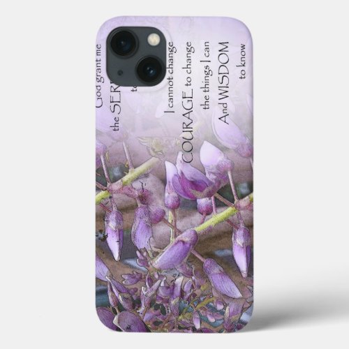 Serenity Prayer Wisteria iPhone 13 Case