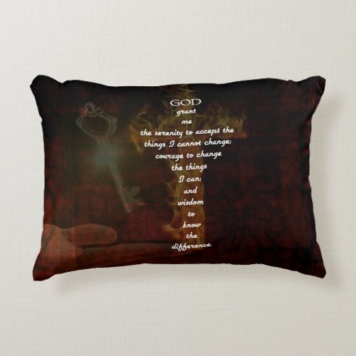 Serenity Prayer With Beautiful Christian Art Accent Pillow