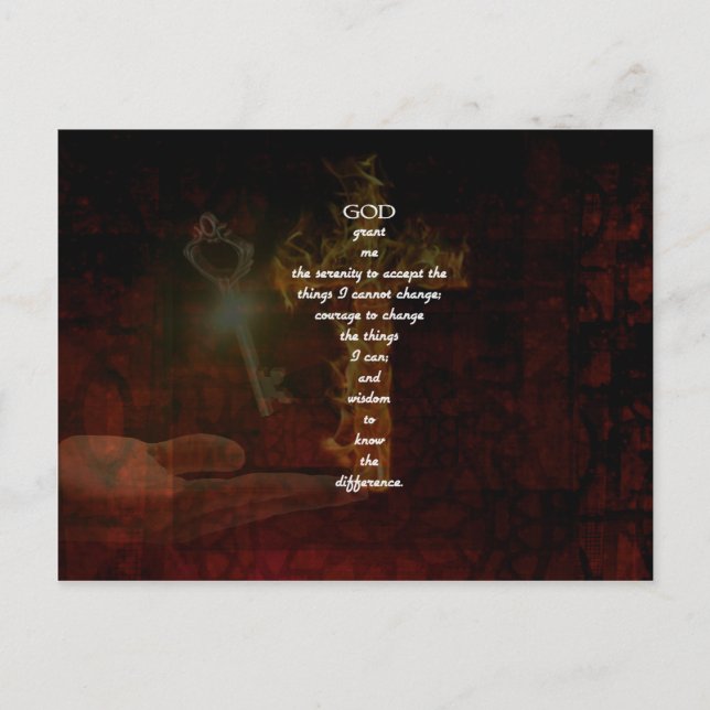 Serenity Prayer With Beautiful Christian Art Postcard (Front)