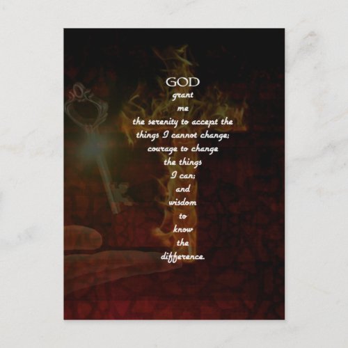 Serenity Prayer With Beautiful Christian Art Postcard