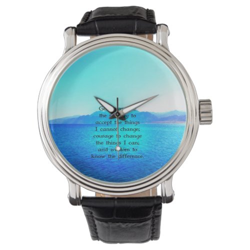 Serenity Prayer With Blue Ocean and Amazing Sky Watch