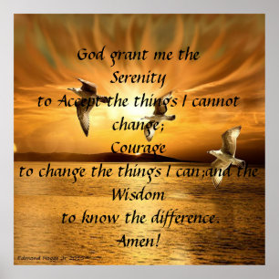 Serenity Prayer with Doves Poster
