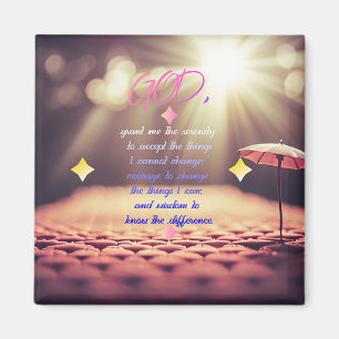 Serenity Prayer With Inspiring Christian Art Magnet