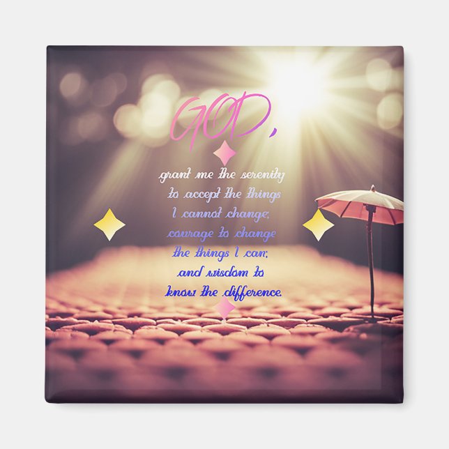 Serenity Prayer With Inspiring Christian Art Magnet (Front)