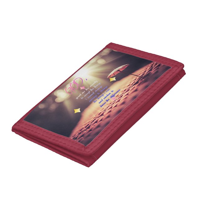 Serenity Prayer With Inspiring Christian Art Trifold Wallet (Bottom)