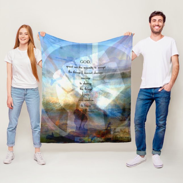 Serenity Prayer With Inspiring Motivational Art  Fleece Blanket (In Situ)