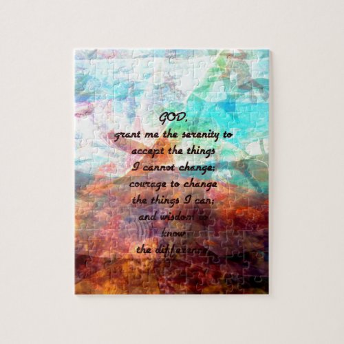 Serenity Prayer With Inspiring Underwater Art Jigsaw Puzzle