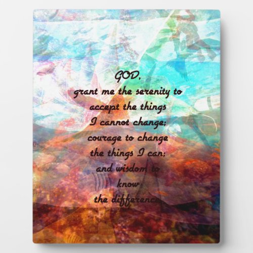 Serenity Prayer With Inspiring Underwater Art Plaque