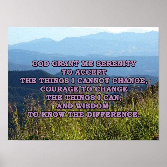 Serenity Prayer with Mountains Poster (Front)