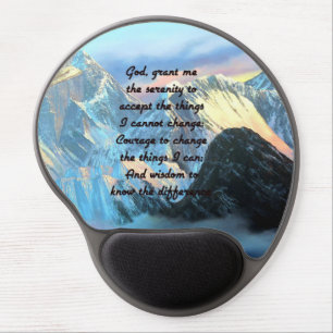 Serenity Prayer With Panoramic View Mount Everest Gel Mouse Pad