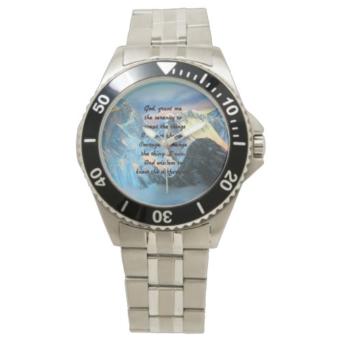 Serenity Prayer With Panoramic View Mount Everest Watch