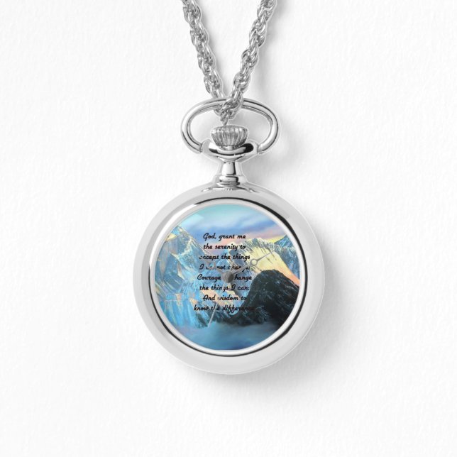 Serenity Prayer With Panoramic View Mount Everest Watch (Front)