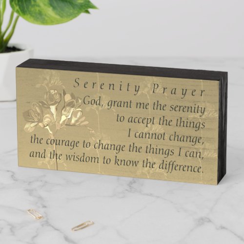 Serenity Prayer Wooden Box Sign