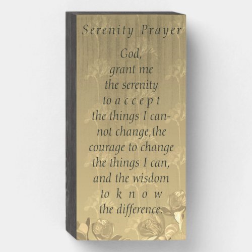 Serenity Prayer Wooden Box Sign