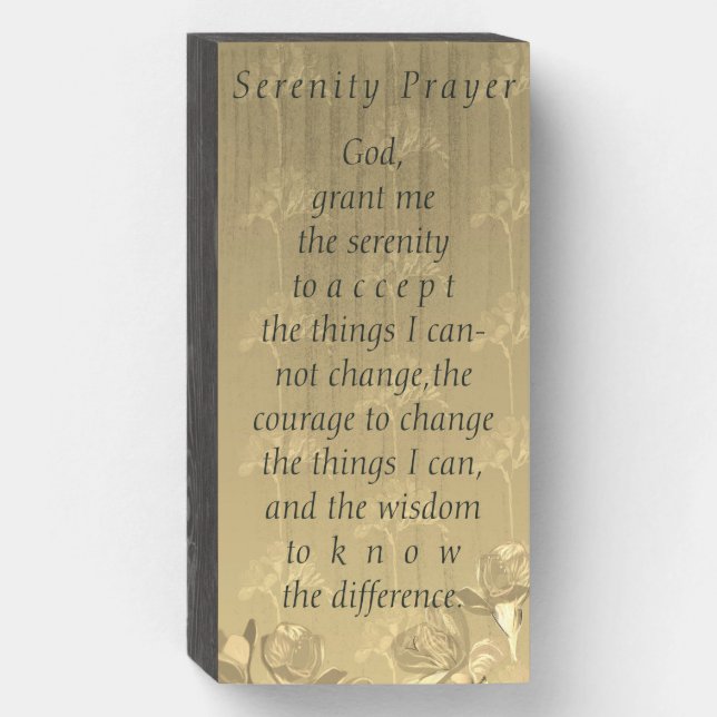 Serenity Prayer Wooden Box Sign (Front Vertical)