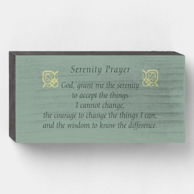 Serenity Prayer Wooden Box Sign (Front Horizontal)