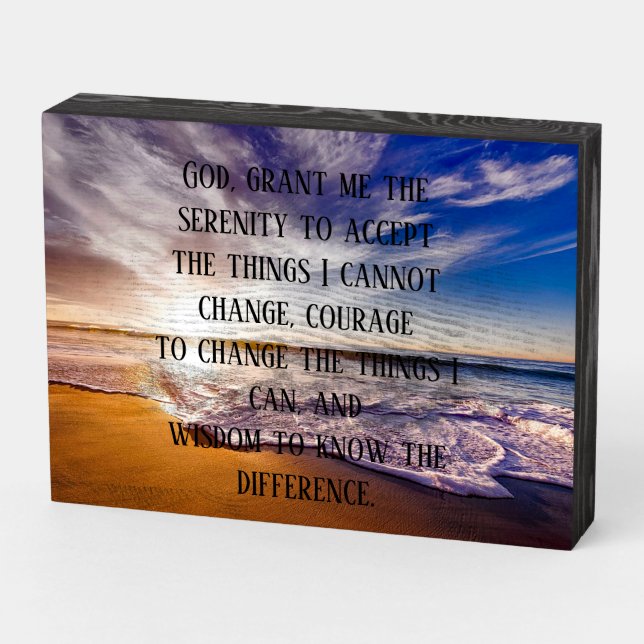 Serenity Prayer Wooden Box Sign (Angled Horizontal)
