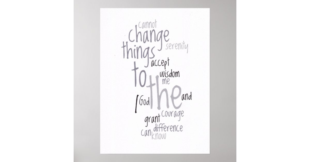 serenity prayer word art poster zazzlecom