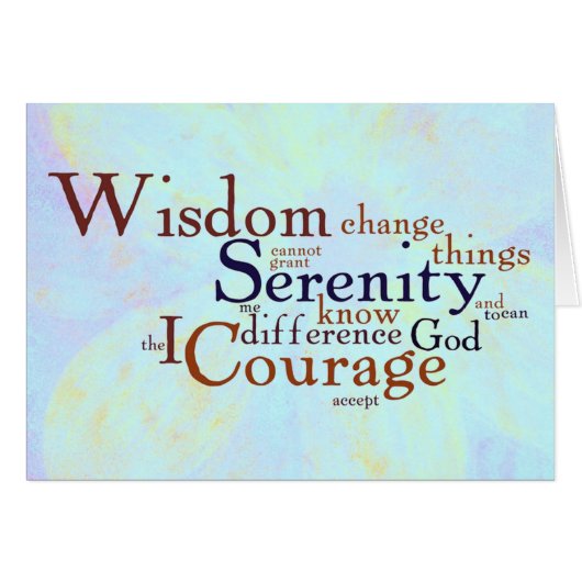 Serenity Prayer Wordle on abstract Cards (Front Horizontal)