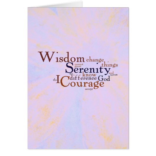 Serenity Prayer Wordle on abstract Cards (Front)