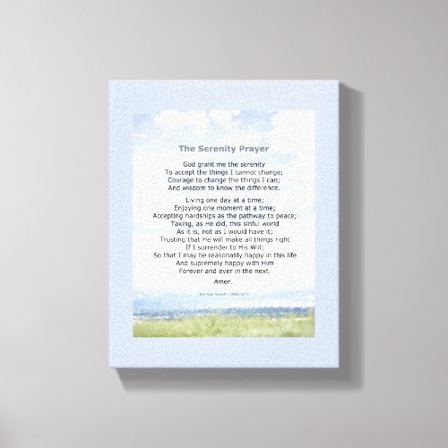 Serenity Prayer wrapped canvas inspirational quote