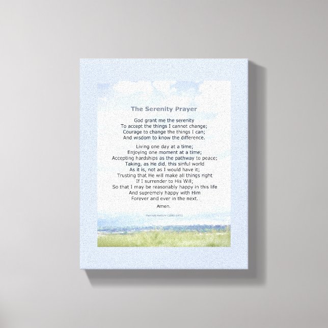 Serenity Prayer wrapped canvas inspirational quote (Front)