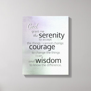 Serenity prayer wrapped canvas on soft colors print