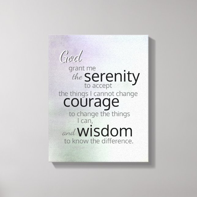Serenity prayer wrapped canvas on soft colors print (Front)