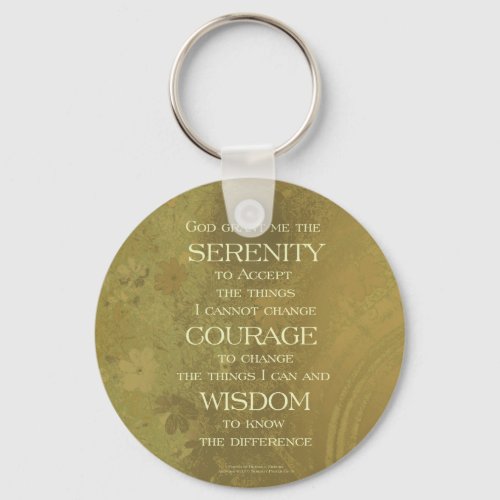 Serenity Prayer Yellow Gold Keychain