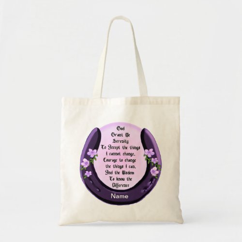 Serenity Purple Horseshoe Tote Bag