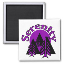 Serenity Quote Modern Black Purple Moon Trees Magnet