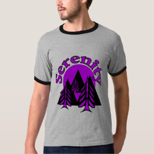 Serenity Quote Modern Black Purple Moon Trees T-Shirt