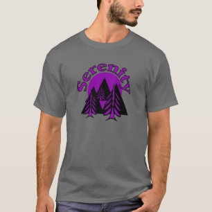 Serenity Quote Modern Black Purple Moon Trees T-Shirt