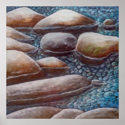 Serenity Rocks Stepping Stones Relaxing water Poster