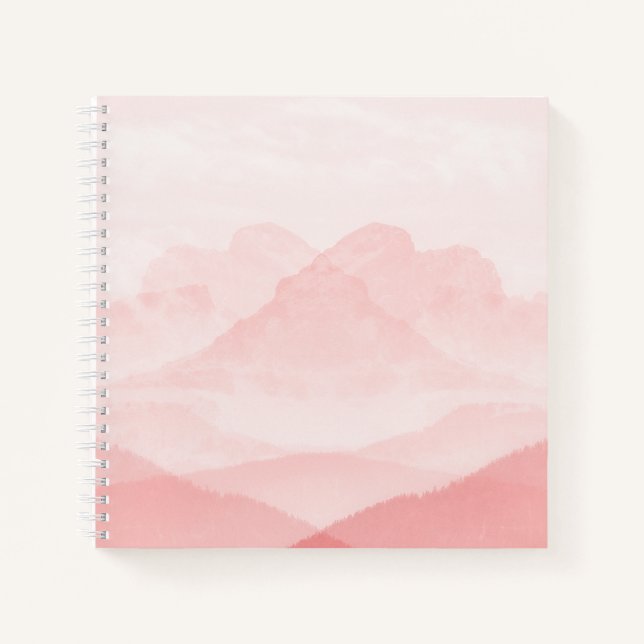 Serenity Romantic Pink Landscape Notebook (Front)