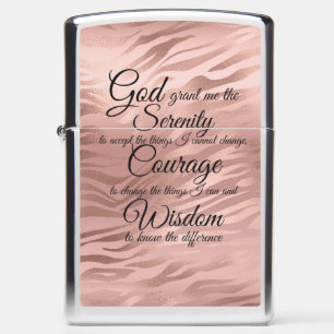 Serenity rose gold Zippo Chrome Pocket Lighter