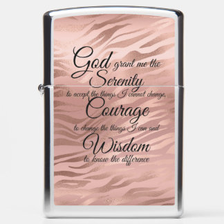 Serenity rose gold Zippo Chrome Pocket Lighter