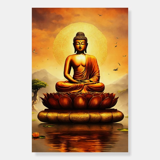 Serenity Seated: Meditative Buddha Canvas Board (Front)