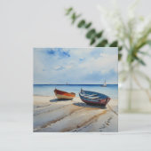 "Serenity Shores" A Restful Watercolour Seascape (Standing Front)