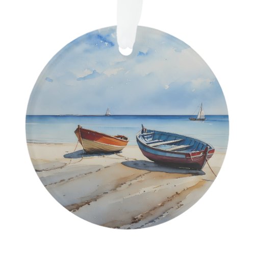 "Serenity Shores" A Restful Watercolour Seascape Ornament