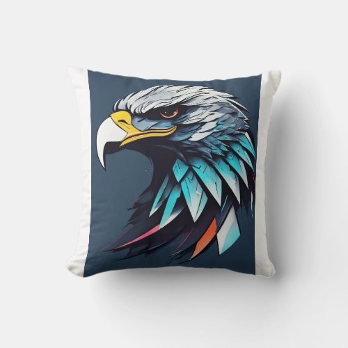 Serenity Soars Majestic Eagle Design Pillow Throw Pillow